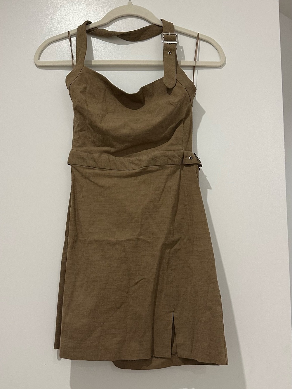 Zara Buckle Halter Mini Dress - Picture 4 of 7